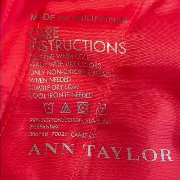 Melon colored Ann Taylor Madison skirt in size 10. Zip back with hook & eye. - Picture 5 of 5